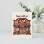 Carte Postale Cool Western Saloon ajouter un message (Debout devant)