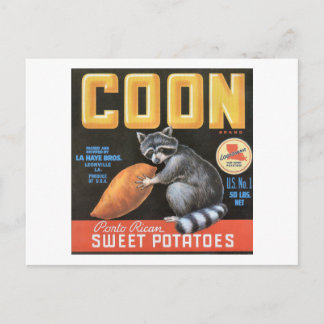 Carte Postale Coon "Porto Rican" Pommes de terre sucrées Étiquet