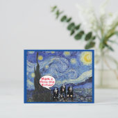 Carte Postale Coonhound Starry Night, 3e Anniversaire de chien e (Debout devant)