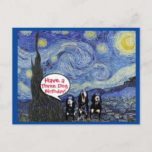 Carte Postale Coonhound Starry Night, 3e Anniversaire de Chien S