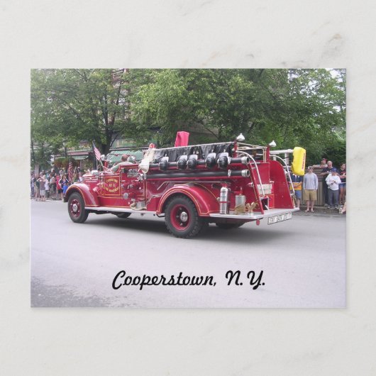 Carte Postale Cooperstown, N.Y. Camion d'incendie retraité (Devant)
