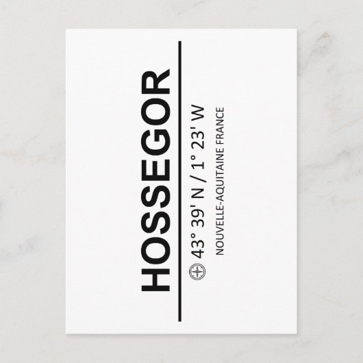 Carte Postale Coordinates Hossegor (Devant)