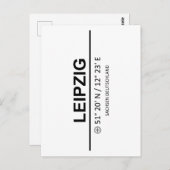 Carte Postale Coordinates Leipzig (Devant / Derrière)