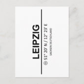Carte Postale Coordinates Leipzig (Devant)