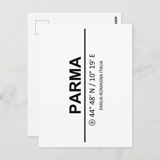 Carte Postale Coordinates Parma (Devant / Derrière)