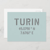 Carte Postale Coordonnées de la latitude et de la longitude de T (Devant / Derrière)