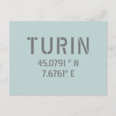 Carte Postale Coordonnées de la latitude et de la longitude de T (Devant)