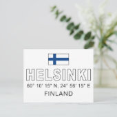 Carte Postale Coordonnées d'Helsinki (Debout devant)