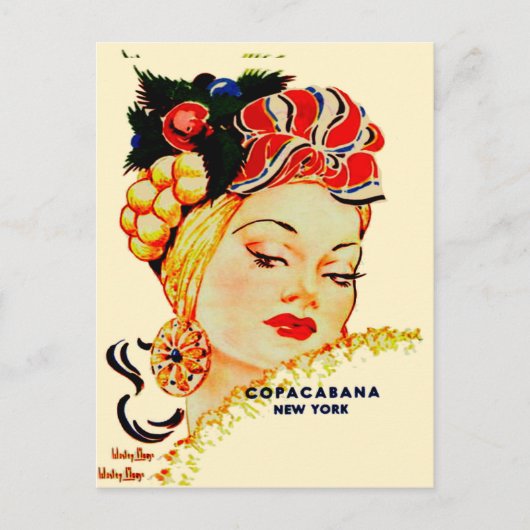 Carte postale Copacabana Night Club Carmen Miranda (Devant)