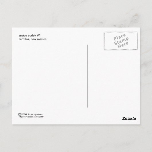 Carte Postale copain cactus no 1 (Dos)