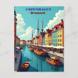 Carte Postale Copenhagen Danemark Art Vintage voyage Imprimer - 