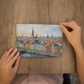 Carte Postale Copenhagen Danemark Watercolor