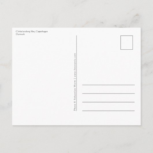 Carte Postale Copenhague Danemark (Dos)