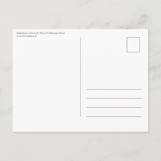 Carte Postale Copenhague Danemark (Dos)