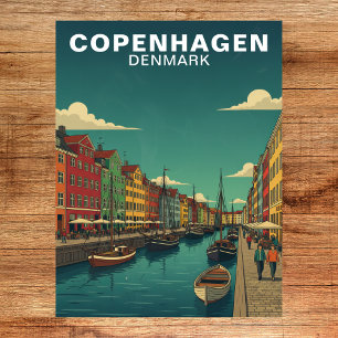Carte Postale Copenhague Danemark Canal de Front de Mer Voyage