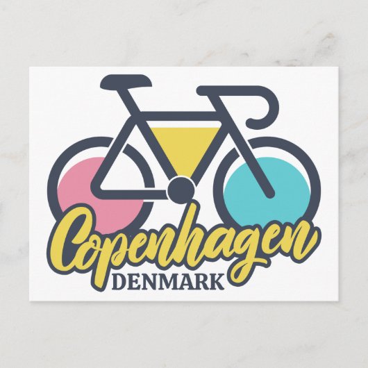 Carte Postale Copenhague Danemark Cyclisme (Devant)