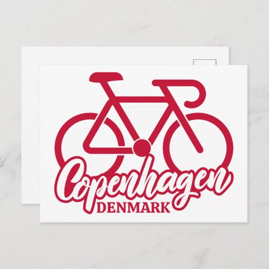 Carte Postale Copenhague Danemark Cyclisme (Devant / Derrière)