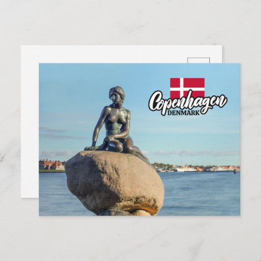 Carte Postale Copenhague Danemark Mermaid (Devant / Derrière)