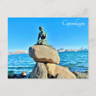 Carte Postale Copenhague Danemark Petite Sirène Voyage Statue