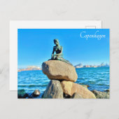Carte Postale Copenhague Danemark Petite Sirène Voyage Statue (Devant / Derrière)