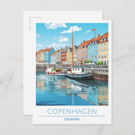 Carte Postale Copenhague Danemark Vintage voyage (Devant / Derrière)