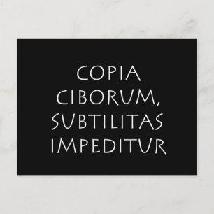 Carte Postale Copia ciborum subtilitas impeditur