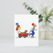 Carte Postale Copie de garçon, chien, Wagon et Ballons (Debout devant)