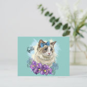 Carte Postale Copie de la main dessin drôle Chat mignon avec des (Debout devant)