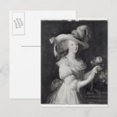 Carte Postale Copie d'un portrait de Marie-Antoinette (Devant / Derrière)