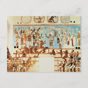 Carte Postale Copie d'une peinture de mur de Bonampak