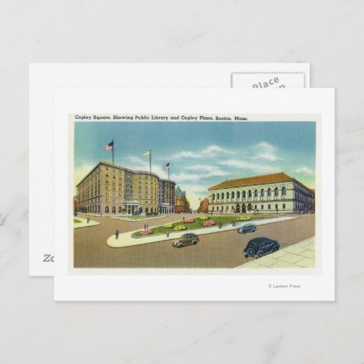 Carte Postale Copley Plaza et vue Carré du public (Devant / Derrière)