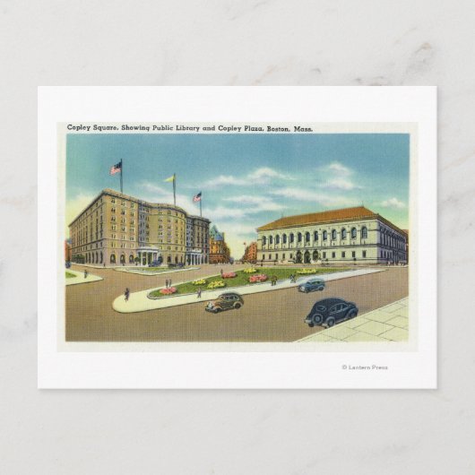 Carte Postale Copley Plaza et vue Carré du public (Devant)