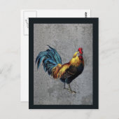 Carte Postale Coq Bantam coloré (Devant / Derrière)