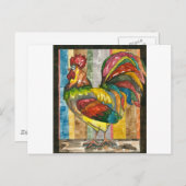 Carte Postale coq coloré (Devant / Derrière)