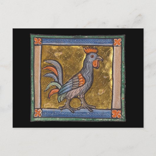 Carte Postale Coq de bestiaire médiéval c. 1270 (Devant)