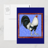 Carte Postale Coq de combat encadré (Devant / Derrière)