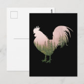 CARTE POSTALE COQ DE NATURE POULE STYLE FORET (Devant / Derrière)