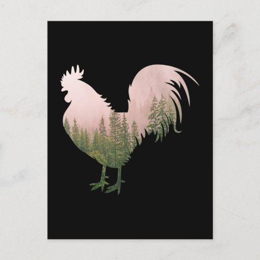 CARTE POSTALE COQ DE NATURE POULE STYLE FORET (Devant)