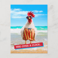 Coq Dude Chillin' à la plage dans les maillots de