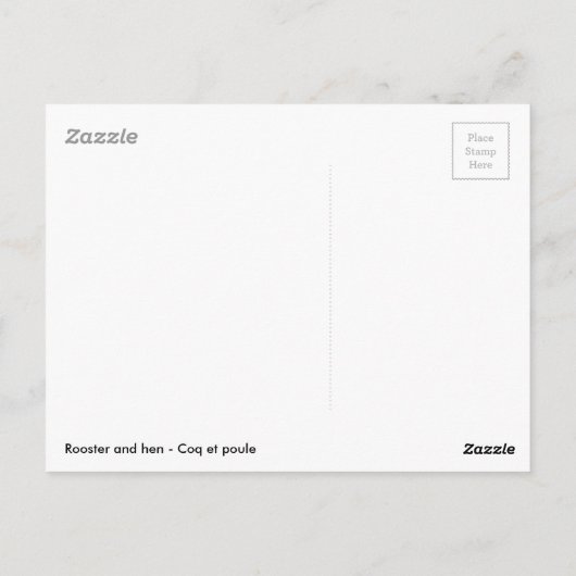 Carte Postale Coq et poule (Dos)