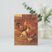 Carte Postale Coq et poulets (Debout devant)