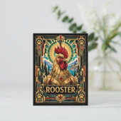 Carte Postale Coq, faune Art Déco (Debout devant)