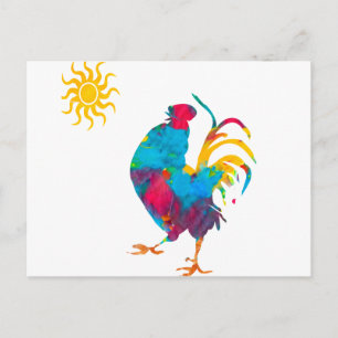 Carte Postale Coq le roi de la cour des granges