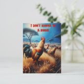 Carte Postale Coq majestueux dans une prairie verdoyante (Debout devant)