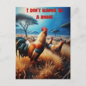 Carte Postale Coq majestueux dans une prairie verdoyante (Devant)