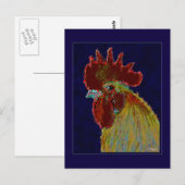 Carte Postale Coq : tête libre (Devant / Derrière)