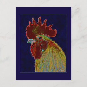 Carte Postale Coq : tête libre