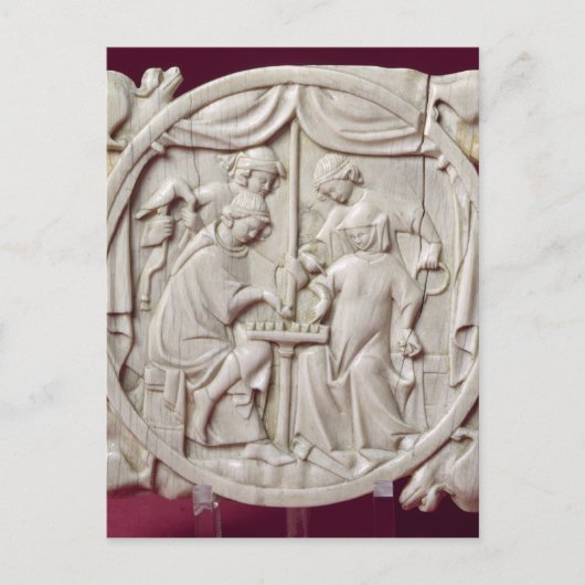Carte Postale Coque miroir représentant un jeu d'échecs, c.1300 (Devant)