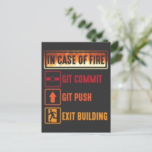 Carte Postale Coque Of Fire git commit git push programmeur de c (Debout devant)