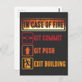 Carte Postale Coque Of Fire git commit git push programmeur de c (Devant / Derrière)
